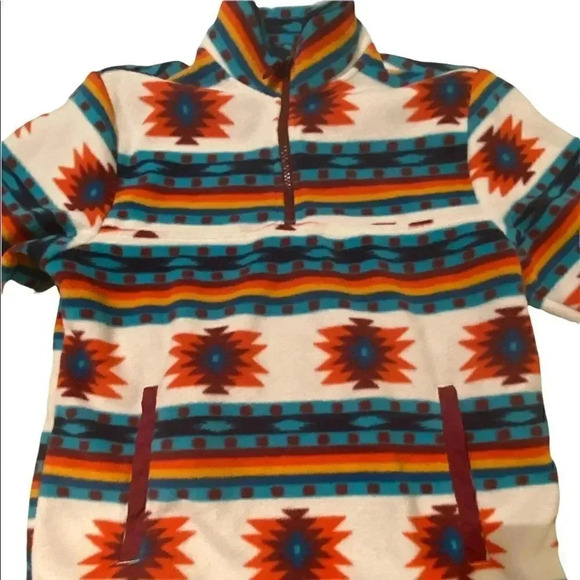 Wonder nation fleece quarter zip with front pouch size 10/12 Southwestern print - Picture 4 of 5